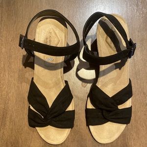 Black Low Wedge Heels - Size 11